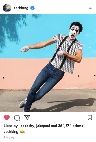 An example of an Instagram creator account